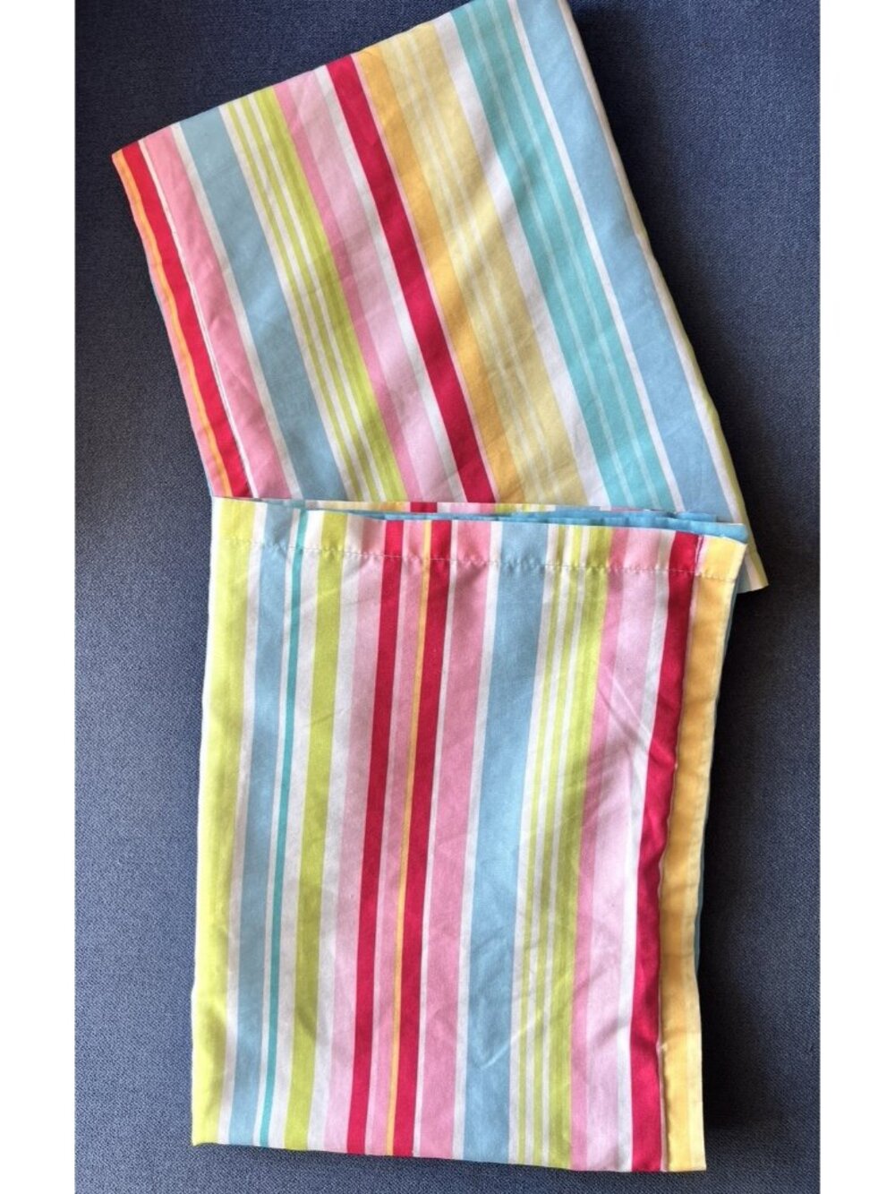 Rainbow Stripe Pillow Shams Std PAIR Multicolor 27” X 21” Multicolored Bedding